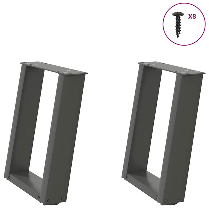 Picioare pentru măsuță de cafea în formă de U, 2 buc., antracit, 28x(42-43) cm, oțel WALTI