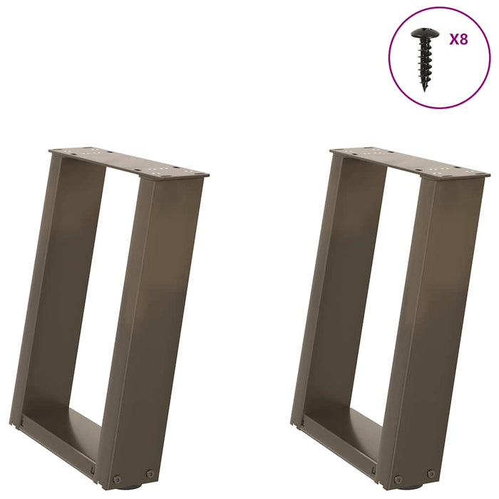 Picioare pentru măsuță de cafea în formă de U, 2 buc., oțel natural, 28x(42-43) cm WALTI