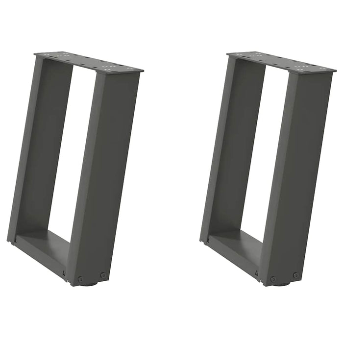 Picioare pentru măsuță de cafea în formă de U, 2 buc., antracit, 38x(42-43) cm, oțel WALTI