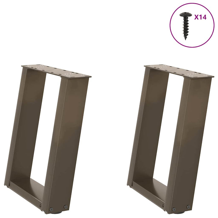 Picioare pentru măsuță de cafea în formă de U, 2 buc., oțel natural, 38x(42-43) cm WALTI