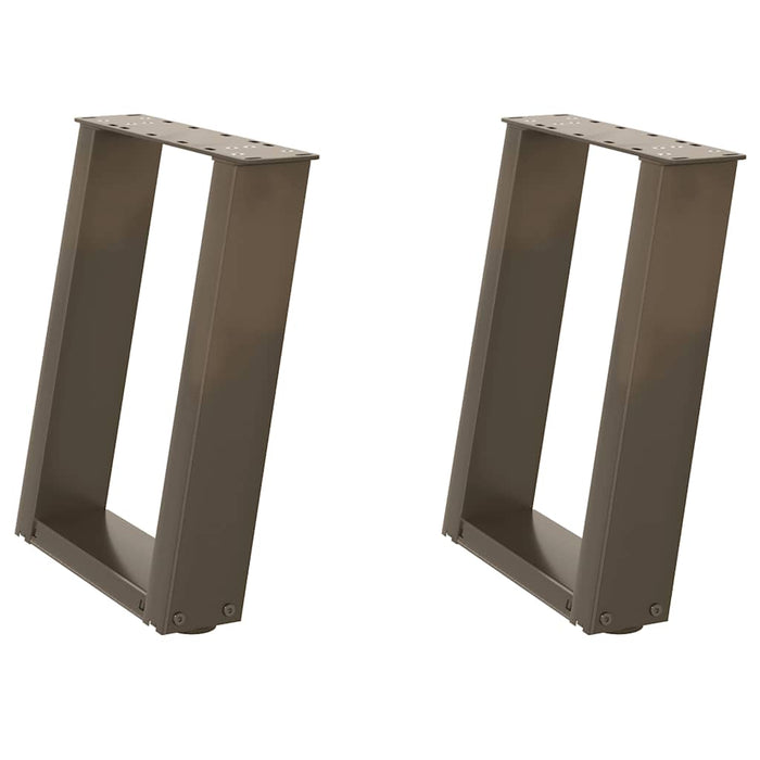Picioare pentru măsuță de cafea în formă de U, 2 buc., oțel natural, 38x(42-43) cm WALTI