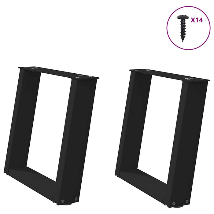 Picioare pentru măsuță de cafea în formă de U, 2 buc., negru, 50x(42-43) cm, oțel WALTI