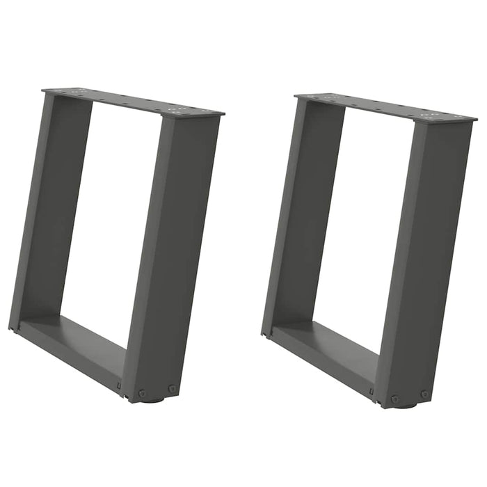 Picioare pentru măsuță de cafea în formă de U, 2 buc., antracit, 50x(42-43) cm, oțel WALTI