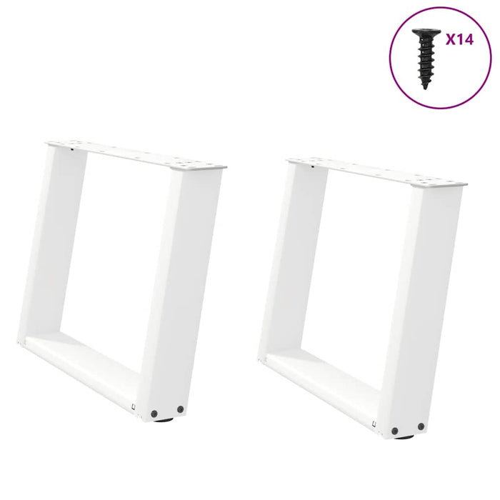 Picioare pentru măsuță de cafea în formă de U, 2 buc., alb, 60 x (42-43) cm, oțel WALTI