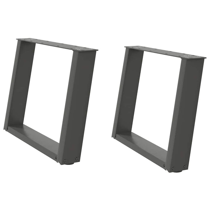 Picioare pentru măsuță de cafea în formă de U, 2 buc., antracit, 60x(42-43) cm, oțel WALTI