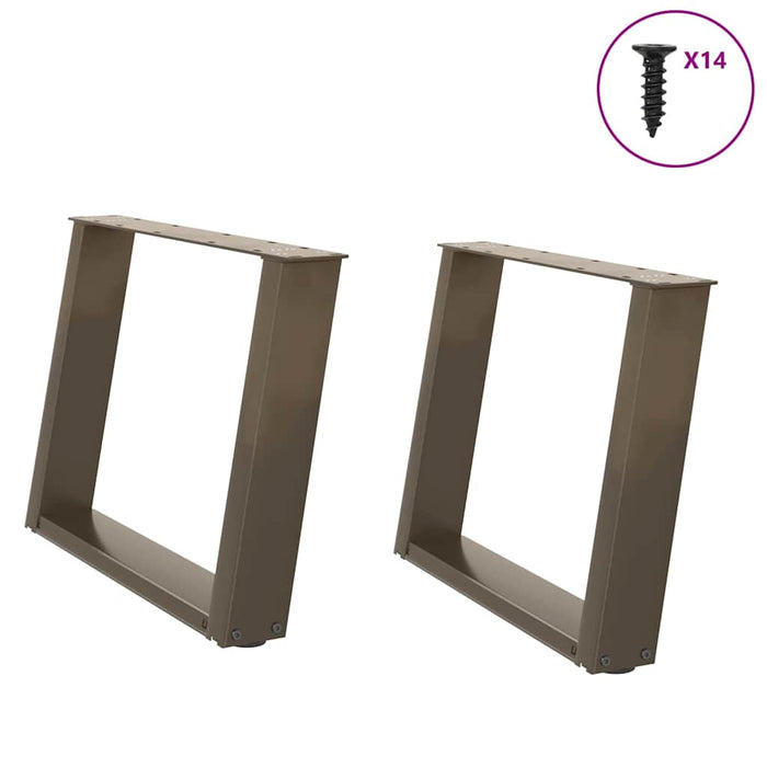 Picioare pentru masă de cafea în formă de U, 2 buc., oțel natural, 70x(42-43) cm WALTI