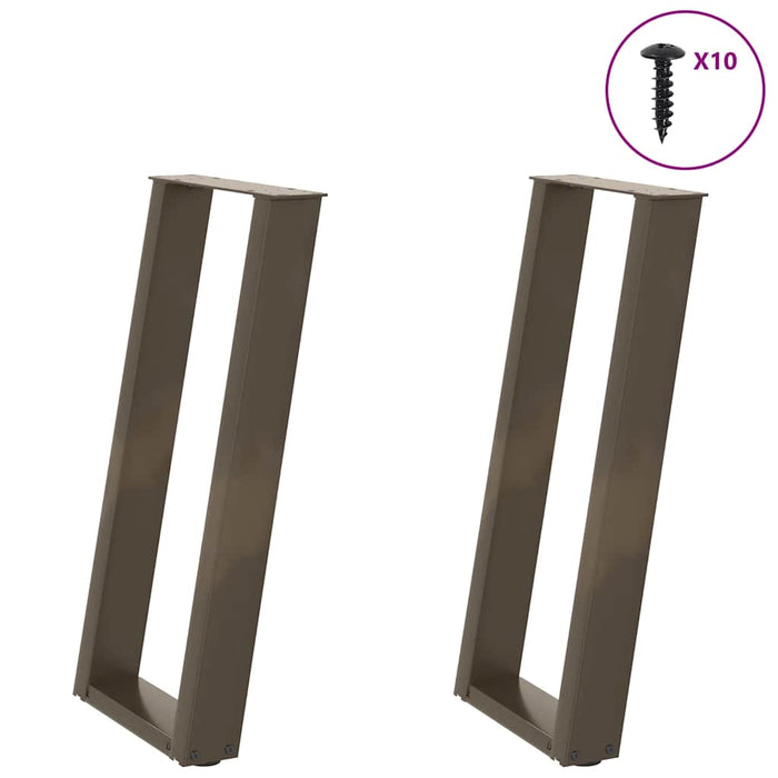 Picioare de masă consolă în formă de U, 2 buc., oțel natural, 28x(72-73) cm WALTI