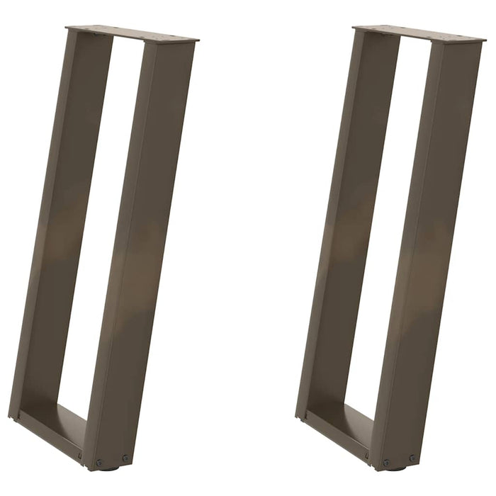 Picioare de masă consolă în formă de U, 2 buc., oțel natural, 28x(72-73) cm WALTI