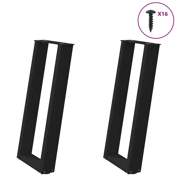 Picioare de masă consolă în formă de U, 2 buc., negru, 38x(72-73) cm, oțel WALTI