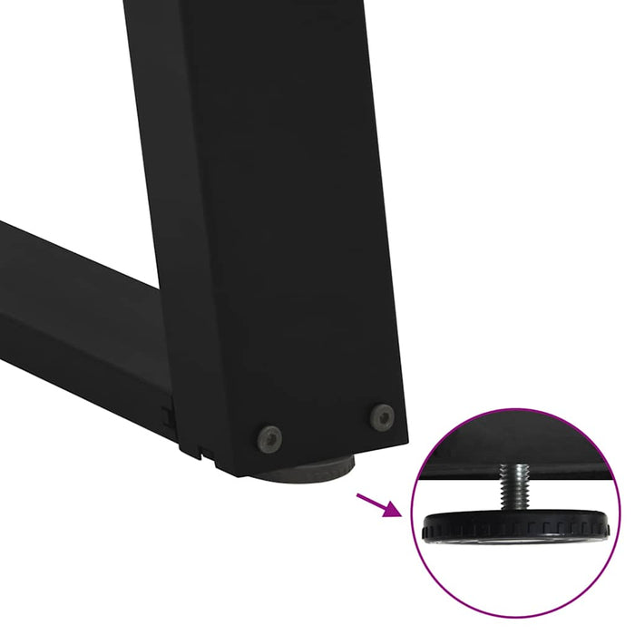 Picioare de masă consolă în formă de U, 2 buc., negru, 38x(72-73) cm, oțel WALTI