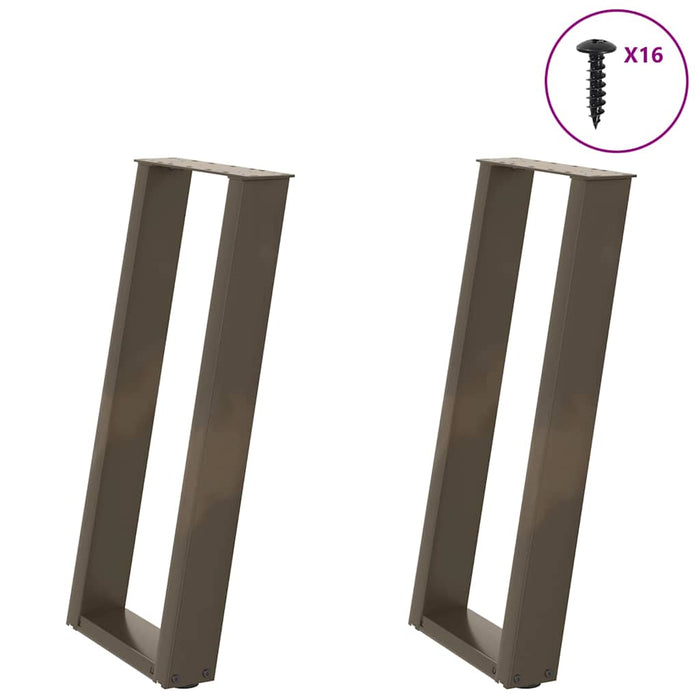Picioare de masă consolă în formă de U, 2 buc., oțel natural, 38x(72-73) cm WALTI