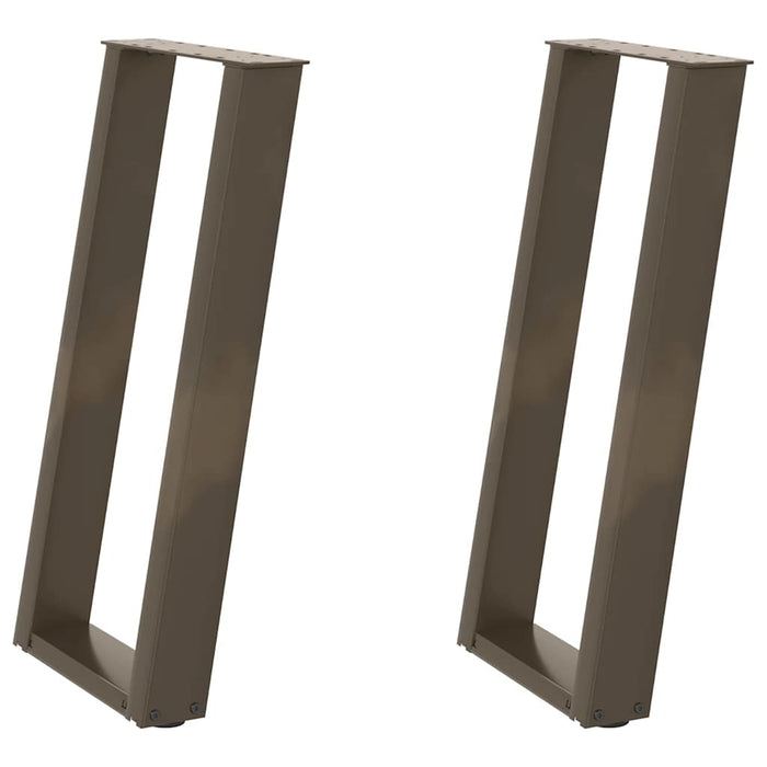 Picioare de masă consolă în formă de U, 2 buc., oțel natural, 38x(72-73) cm WALTI
