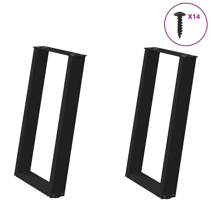 Picioare de masă în formă de U, 2 buc., negru, 50x(72-73) cm, oțel WALTI