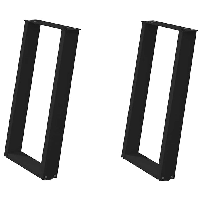 Picioare de masă în formă de U, 2 buc., negru, 50x(72-73) cm, oțel WALTI
