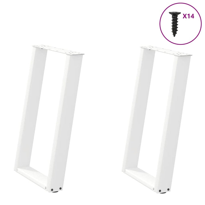 Picioare de masă în formă de U, 2 buc., alb, 60x(72-73) cm, oțel - WALTI WALTI