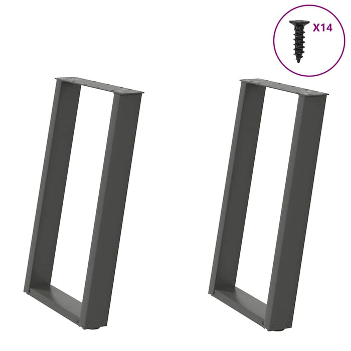 Picioare de masă în formă de U, 2 buc., antracit, 60x(72-73) cm, oțel WALTI