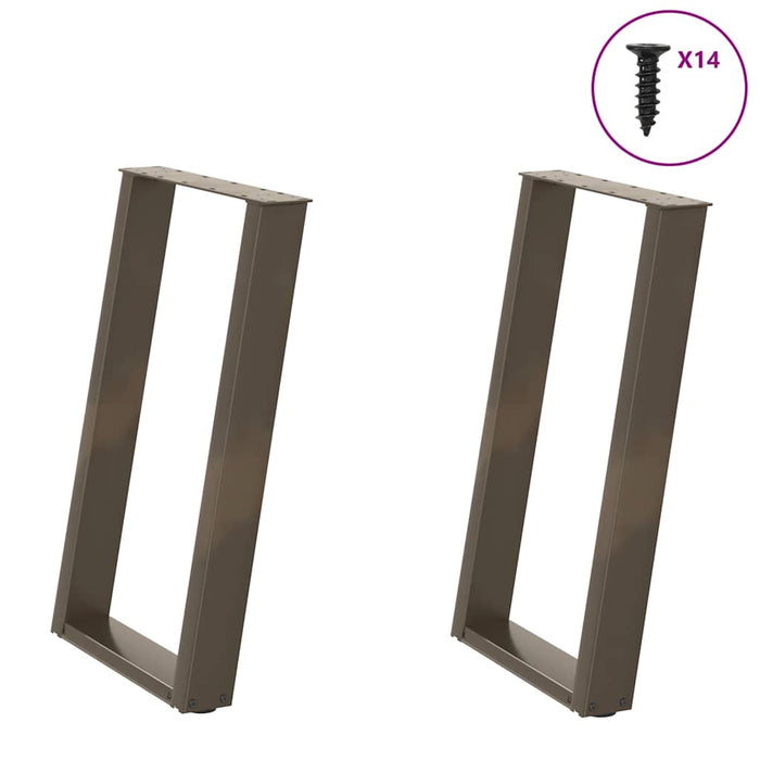 Picioare de masă în formă de U, 2 buc., oțel natural, 60 x (72-73) cm WALTI