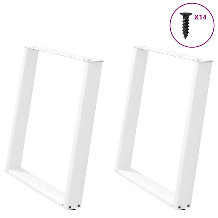 Picioare pentru masă în formă de U 2 buc alb 70x(72-73) cm oțel - WALTI WALTI