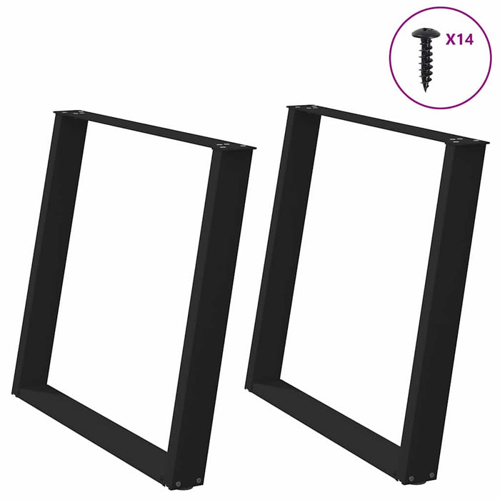 Picioare de masă în formă de U, 2 buc., negru, 90x(72-73) cm, oțel WALTI