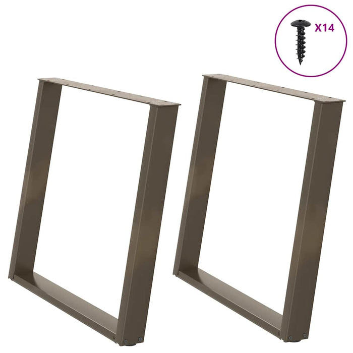 Picioare de masă în formă de U, 2 buc., oțel natural, 90x(72-73) cm WALTI