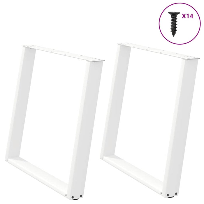 Picioare de masă în formă de U, 2 buc., alb, 100 x (72-73) cm, oțel WALTI
