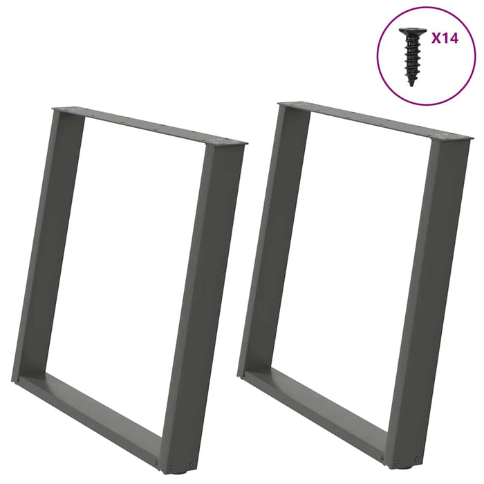 Picioare de masă în formă de U, 2 buc., antracit, 100x(72-73) cm, oțel WALTI
