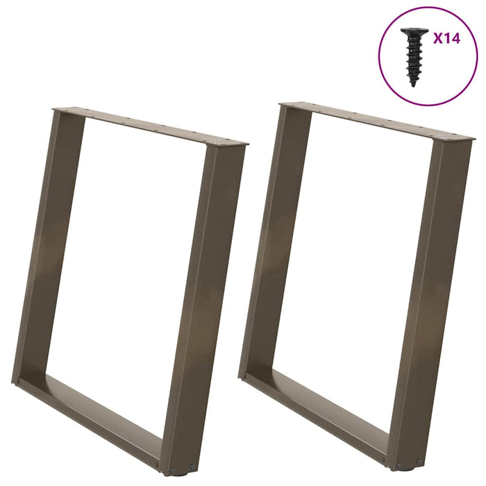 Picioare de masă în formă de U, 2 buc., oțel natural, 100 x (72-73) cm WALTI