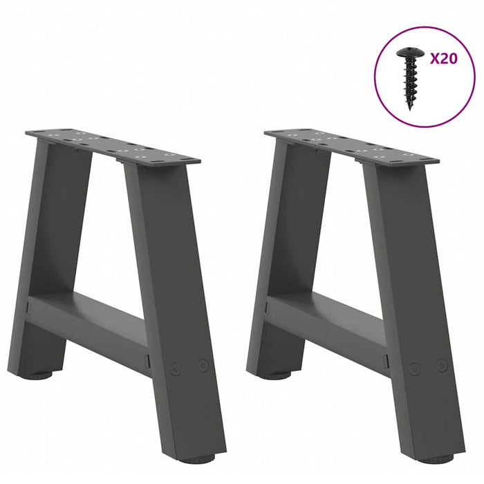 Picioare pentru măsuță de cafea în formă de A, 2 buc., antracit, 40x(30-31) cm, oțel WALTI