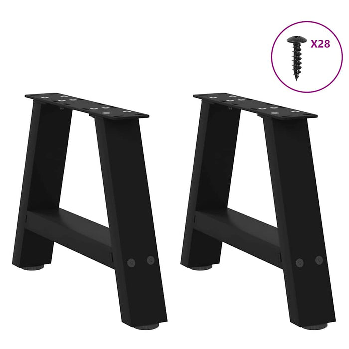 Picioare pentru măsuță de cafea în formă de A, 2 buc., negru, 50x(30-31) cm, oțel WALTI