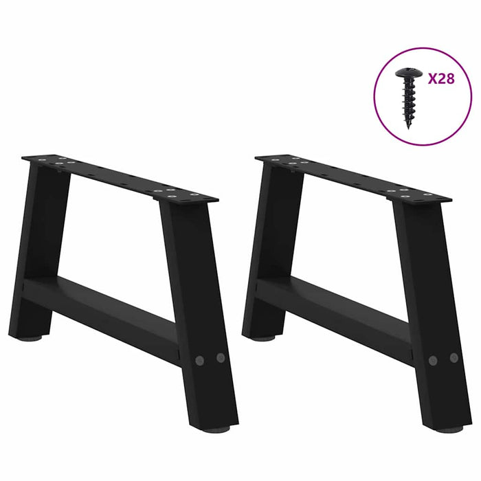 Picioare pentru măsuță de cafea în formă de A, 2 buc., negru, 60x(30-31) cm, oțel WALTI