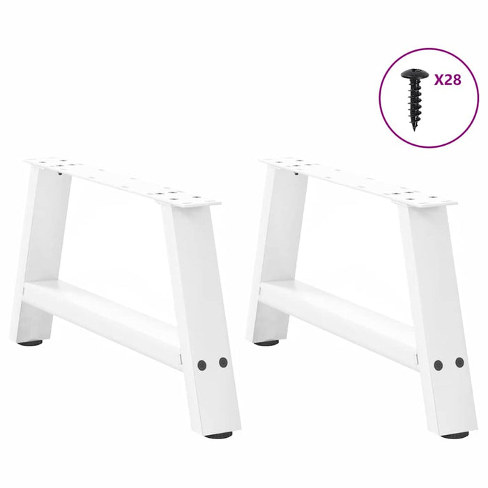 Picioare pentru măsuță de cafea în formă de A, 2 buc., alb, 60x(30-31) cm, oțel WALTI