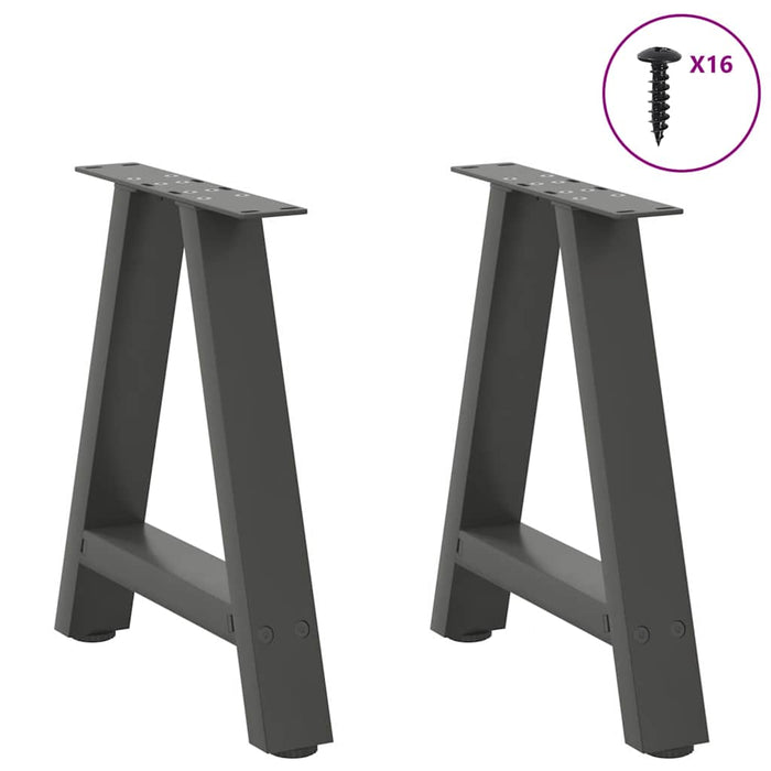 Picioare pentru măsuță de cafea în formă de A, 2 buc., antracit, 38x(42-43) cm, oțel WALTI