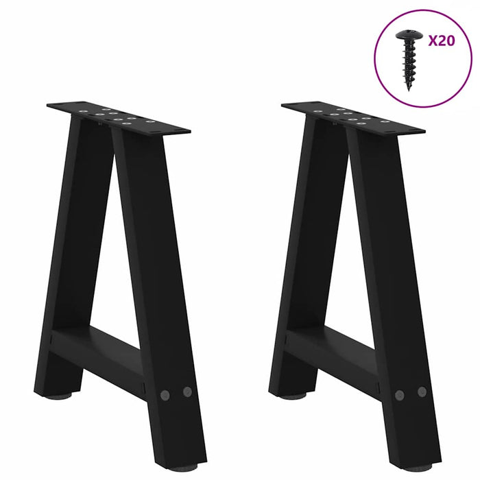 Picioare pentru măsuță de cafea în formă de A, 2 buc., negru, 50x(42-43) cm, oțel WALTI