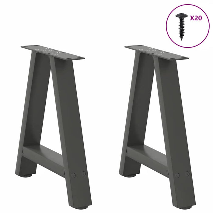 Picioare pentru măsuță de cafea în formă de A, 2 buc., antracit, 50x(42-43) cm, oțel - WALTI WALTI