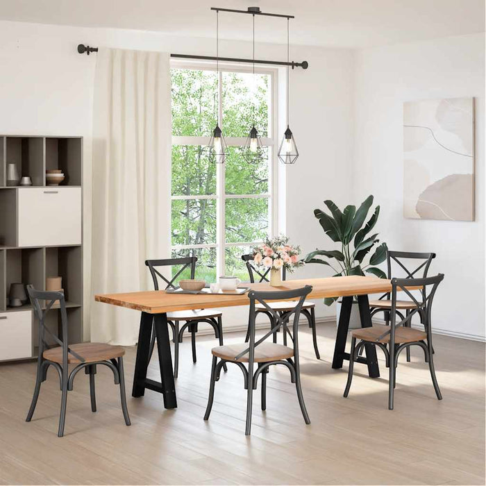 Picioare de masă în formă de A, 2 buc., negru, 60x(72-73) cm, oțel WALTI