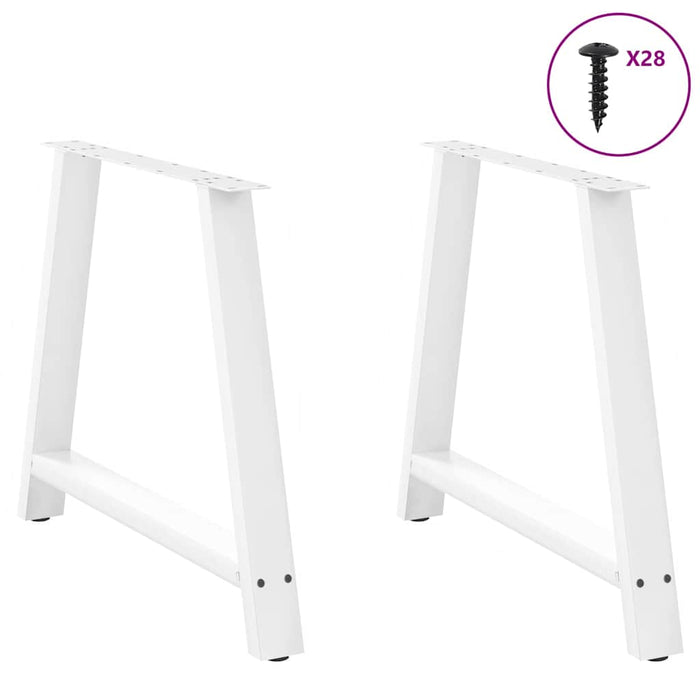 Picioare măsuță cafea în formă A 2 buc alb 90x(72-73) cm oțel - WALTI WALTI