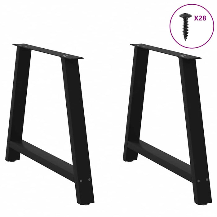 Picioare de masă în formă de A, 2 buc., negru, 100x(72-73) cm, oțel WALTI