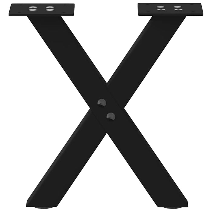 Picioare pentru măsuță de cafea în formă de X, 2 buc., negru, 30x(30-31) cm, oțel WALTI