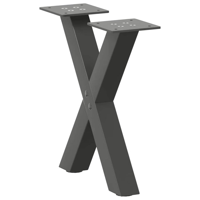 Picioare pentru măsuță de cafea în formă de X, 2 buc., antracit, 30x(30-31) cm, oțel WALTI