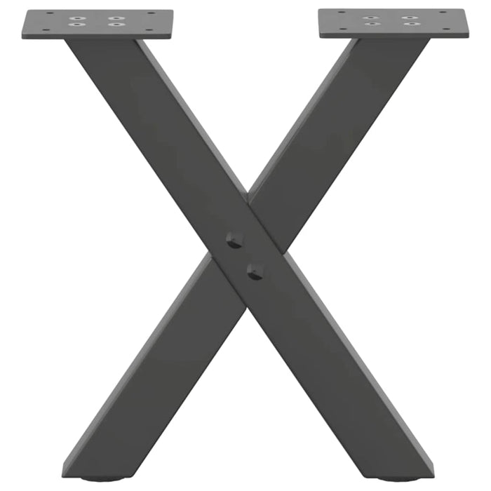 Picioare pentru măsuță de cafea în formă de X, 2 buc., antracit, 30x(30-31) cm, oțel WALTI