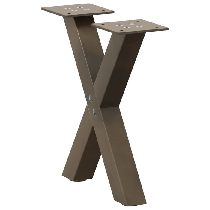 Picioare pentru măsuță de cafea în formă de X, 2 buc., oțel natural, 30x(30-31) cm WALTI