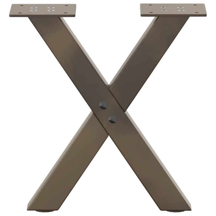 Picioare pentru măsuță de cafea în formă de X, 2 buc., oțel natural, 30x(30-31) cm WALTI