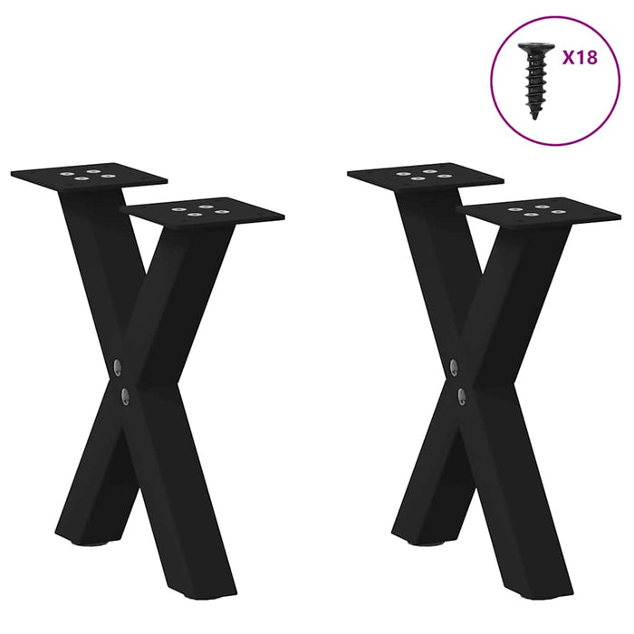 Picioare pentru măsuță de cafea în formă de X, 2 buc., negru, 37x(30-31) cm, oțel WALTI