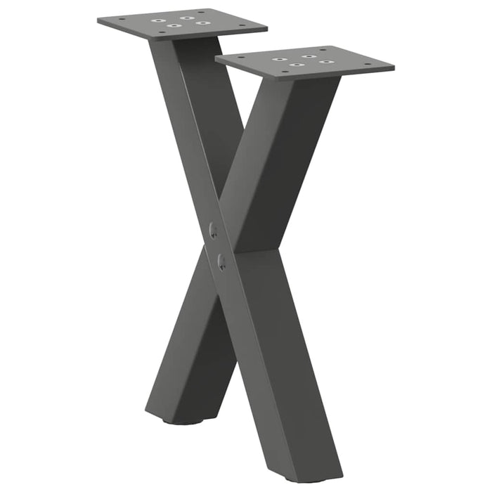 Picioare pentru măsuță de cafea în formă de X, 2 buc., antracit, 37x(30-31) cm, oțel WALTI