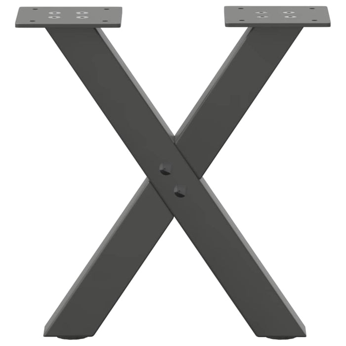 Picioare pentru măsuță de cafea în formă de X, 2 buc., antracit, 37x(30-31) cm, oțel WALTI
