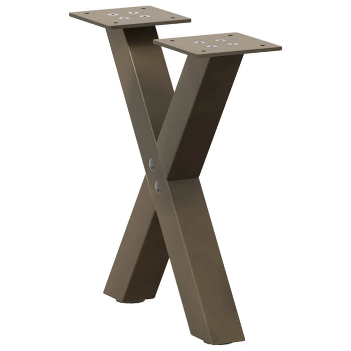 Picioare pentru măsuță de cafea în formă de X, 2 buc., oțel natural, 37x(30-31) cm WALTI