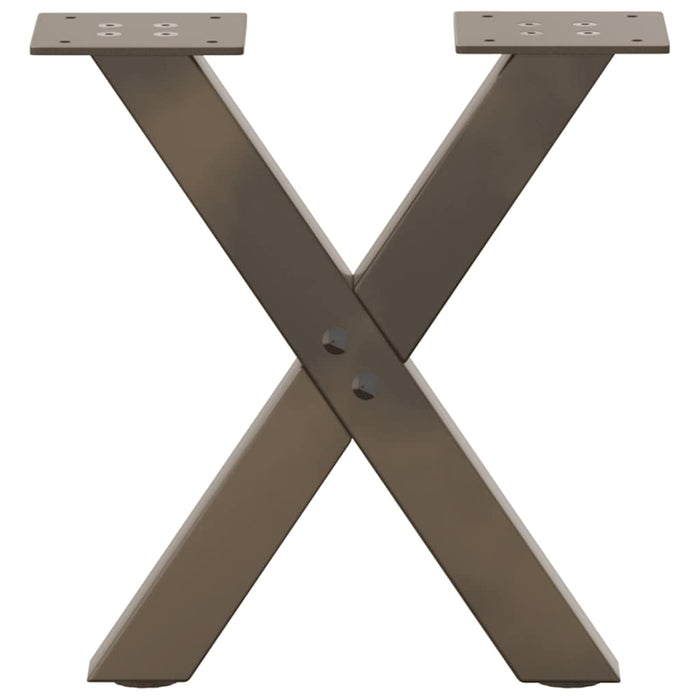 Picioare pentru măsuță de cafea în formă de X, 2 buc., oțel natural, 37x(30-31) cm WALTI