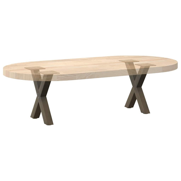 Picioare pentru măsuță de cafea în formă de X, 2 buc., oțel natural, 37x(30-31) cm WALTI