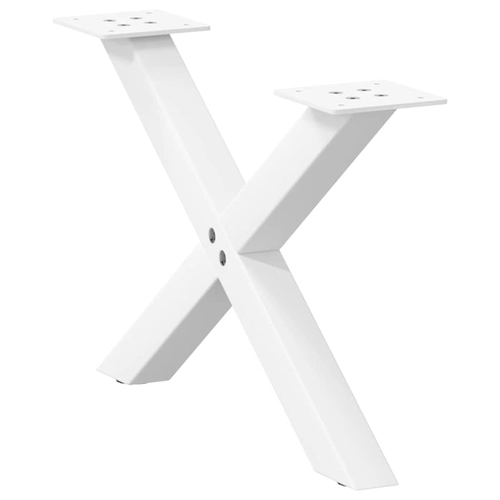 Picioare pentru măsuță de cafea în formă de X, 2 buc., alb, 50x(30-31) cm, oțel WALTI