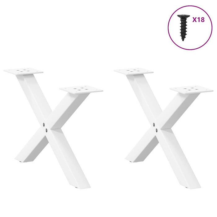 Picioare pentru măsuță de cafea în formă de X, 2 buc., alb, 50x(30-31) cm, oțel WALTI